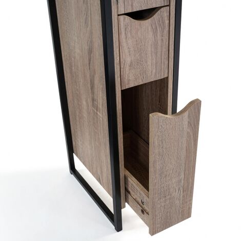 Armario WC, mueble de aseo de 2 puertas con estantes diseño industrial  DETROIT