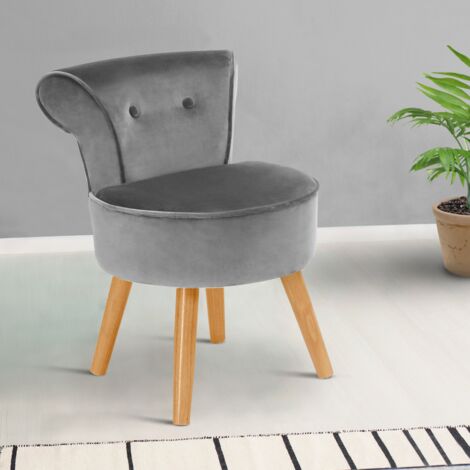Sillón Frog de terciopelo gris