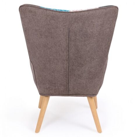 Sillón escandinavo IVAR en tejido patchwork multicolor