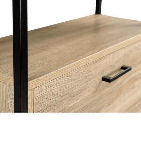 Mueble zapatero LUIS de 2 puertas con estante superior de diseño industrial