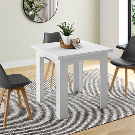 DONA mesa de comedor extensible 4-8 personas blanco 80-160 cm