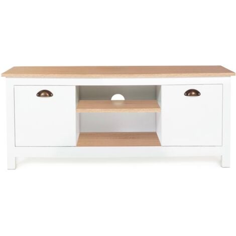 Soporte de TV vintage de madera y blanco ISIS 113 cm
