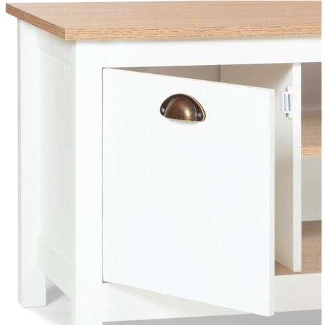 Soporte de TV vintage de madera y blanco ISIS 113 cm