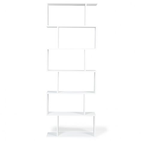 Estantería en forma de S SOFIA de madera blanca 189 cm