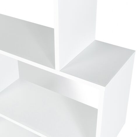 Estantería en forma de S SOFIA de madera blanca 189 cm