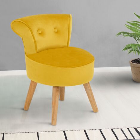 Sillón rana de terciopelo amarillo