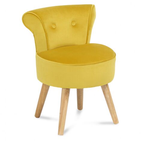 Sillón rana de terciopelo amarillo