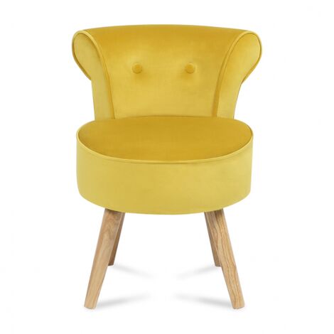Sillón rana de terciopelo amarillo
