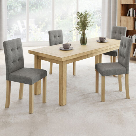 Lote de 4 sillas de comedor tapizadas POLGA gris (1/5)