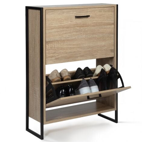 Mueble zapatero de diseño industrial LUIS de 2 puertas