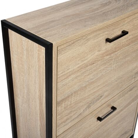 Mueble zapatero de diseño industrial LUIS de 2 puertas