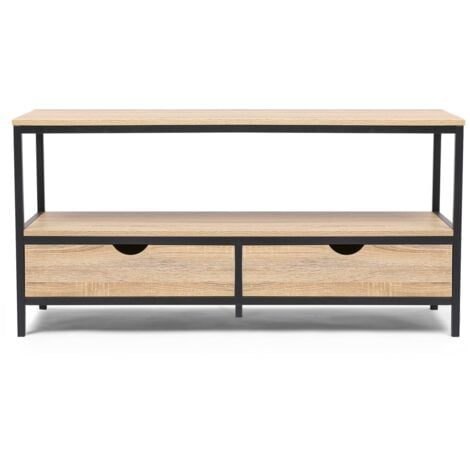 DETROIT Soporte de TV de 2 cajones de diseño industrial 113 cm