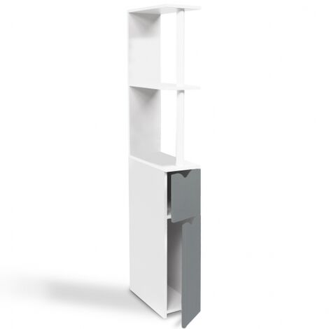 Mueble estantería para WC WILLY 2 puertas blanco y gris