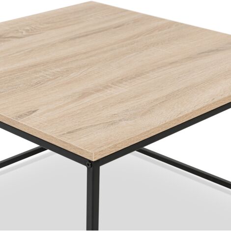 Tavolino Da Caffè Rotondo IDMarket DETROIT, 70 Cm, Doppio Piano In Legno E Metallo, Stile Industriale - 3