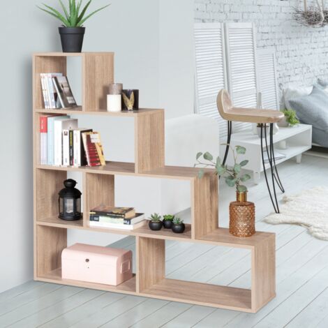 Escalera librería LINA aspecto madera haya
