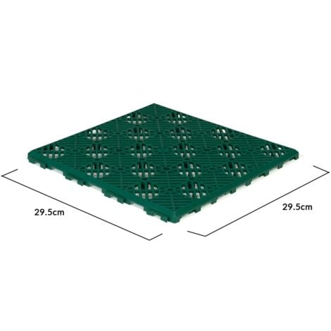 Lote de 10 baldosas verdes de rejilla para jardín 29.5x29.5 CM