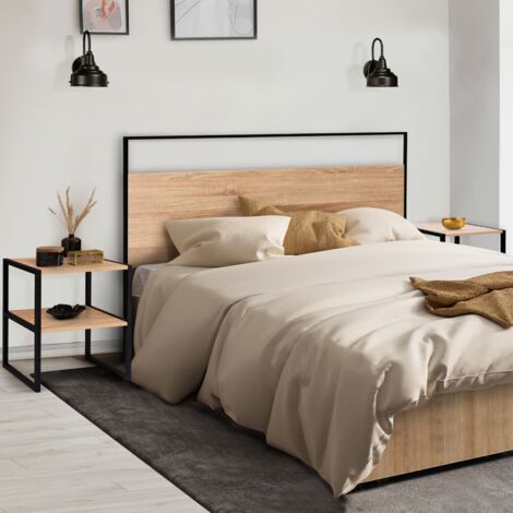 Lote de 2 mesillas de noche DETROIT mesa auxiliar de diseño industrial