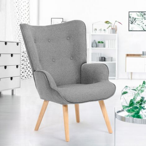 Sillón escandinavo IVAR en tejido gris claro