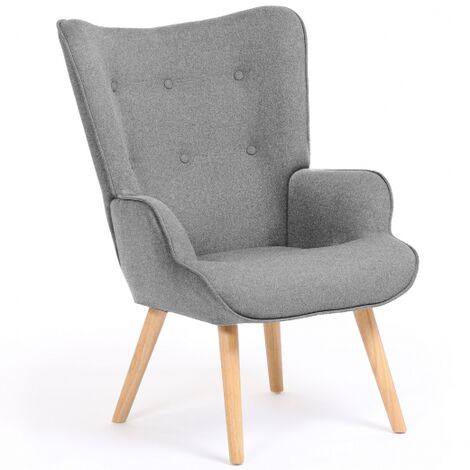 Sillón escandinavo IVAR en tejido gris claro