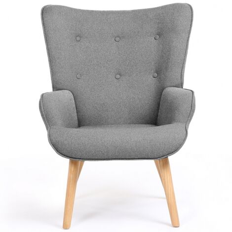 Sillón escandinavo IVAR en tejido gris claro