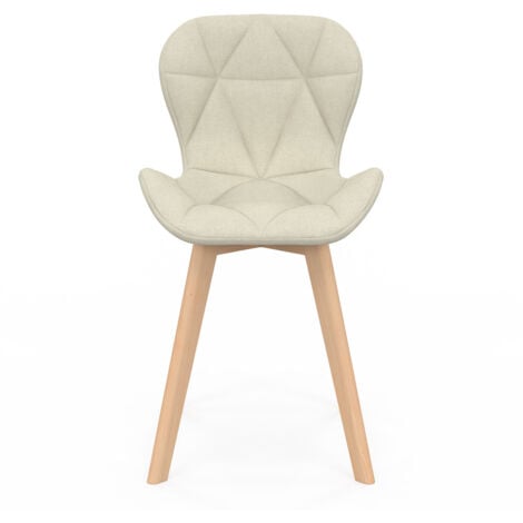 Lote de 4 sillas de comedor ROBINE de tela beige