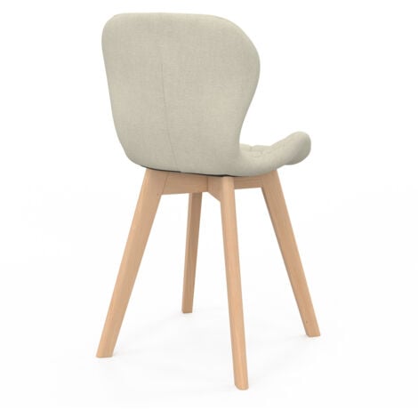 Lote de 4 sillas de comedor ROBINE de tela beige