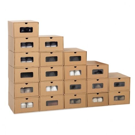 Set de 6 cajas de almacenaje 33x23x12cm - cajas organizadoras con tapa,  pack de cajas apilables para