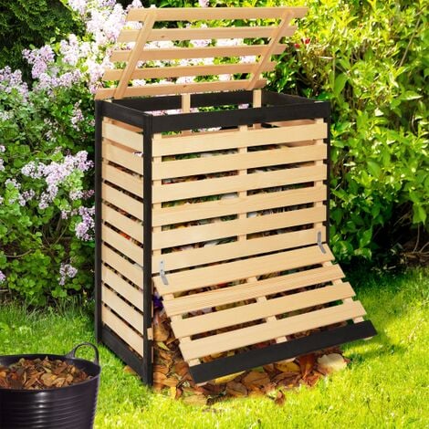 Compostador para residuos de jardín de madera 360 L