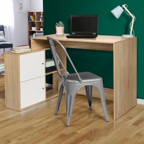 Mesa de ordenador en esquina y en madera de haya