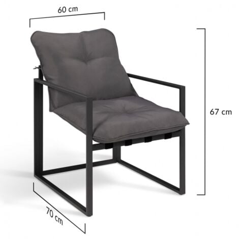 Conjunto de muebles bajos de jardín NAIROBI, 8 plazas, rinconera de acero gris antracita