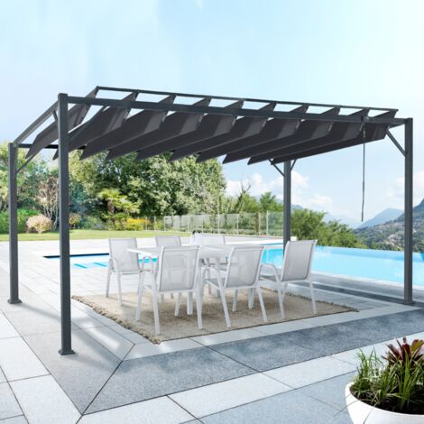 Pérgola con lamas orientables 3x4 M gris antracita