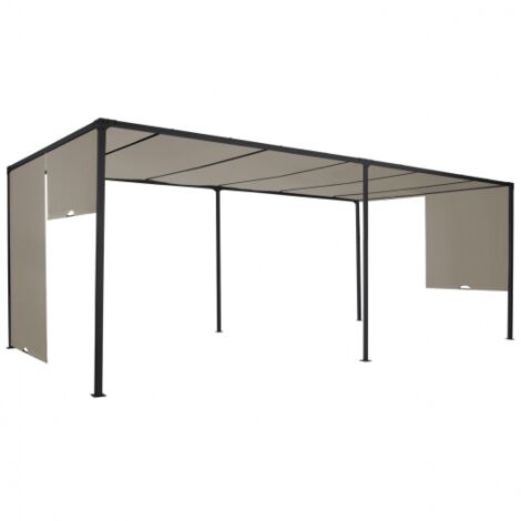 Pérgola corredera 2 secciones 3x6 M cenador de jardín tela topo