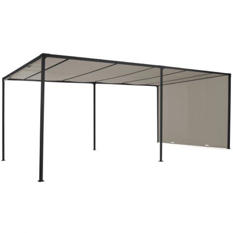 Pérgola corredera 2 secciones 3x6 M cenador de jardín tela topo