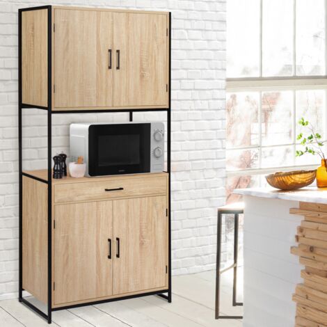 80 cm DETROIT aparador de cocina 4 puertas diseño industrial armario + cajón