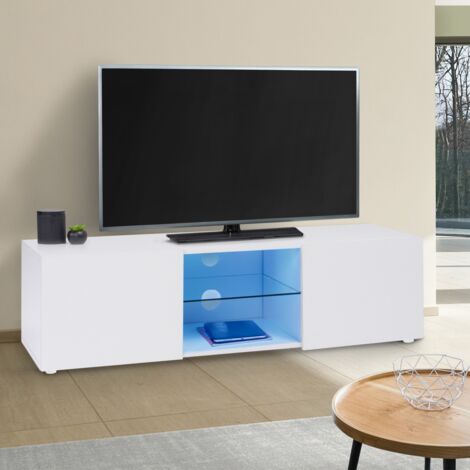 ELI estantería de cristal blanco con LED 113 cm