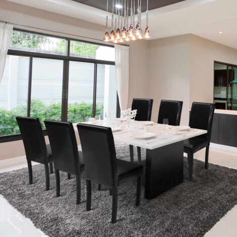 Lote de 6 sillas de comedor HANNAH negras