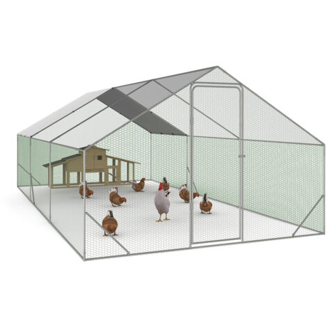 Gallinero 18 m² malla metálica 6x3 M acero galvanizado