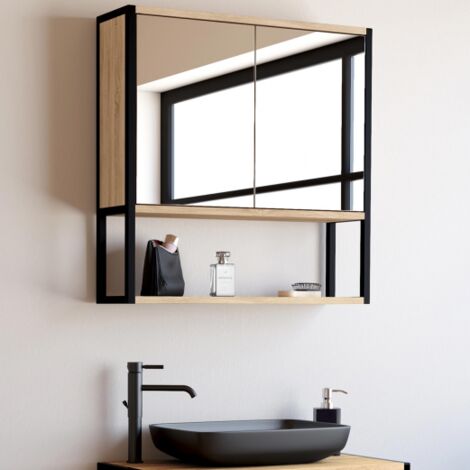 DETROIT mueble alto de baño con espejo, diseño industrial