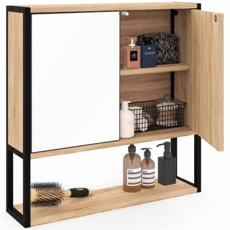DETROIT mueble alto de baño con espejo, diseño industrial