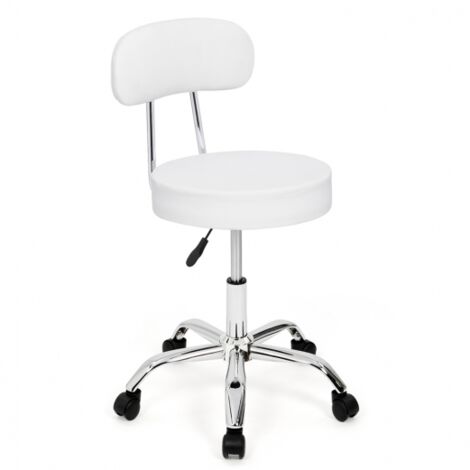 Silla de oficina CYRILLE con ruedas y respaldo blanco