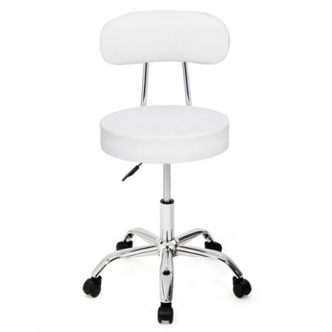 Silla de oficina CYRILLE con ruedas y respaldo blanco