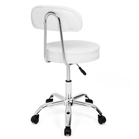 Silla de oficina CYRILLE con ruedas y respaldo blanco