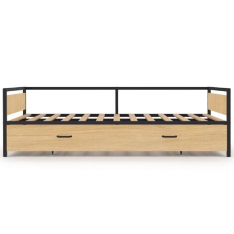 Banco cama 90 x 190 cm DETROIT convertible 180 x 190 cm estilo industrial