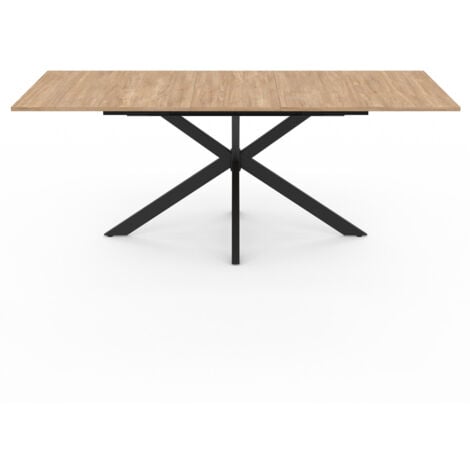 ALIX mesa de comedor extensible 6-10 personas madera y negro 160-200 cm