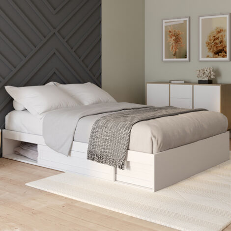 Somier SALEM con espacio de almacenamiento y somier blanco de 160 x 200 cm