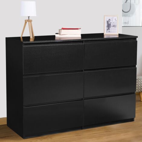Arcón TOMI 6 cajones 110 cm madera negro