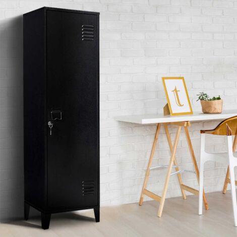 Taquilla ESTER con puerta de metal negro, diseño industrial