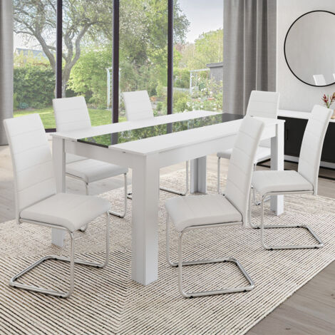 Lote de 6 sillas de comedor MIA blancas