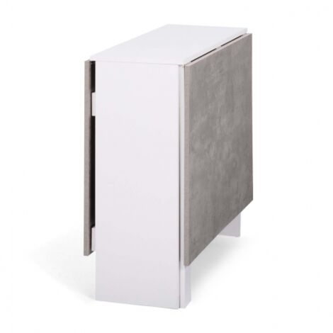 EDI Mesa consola plegable para 2-6 personas con tablero blanco efecto hormigón 150 x 80 cm