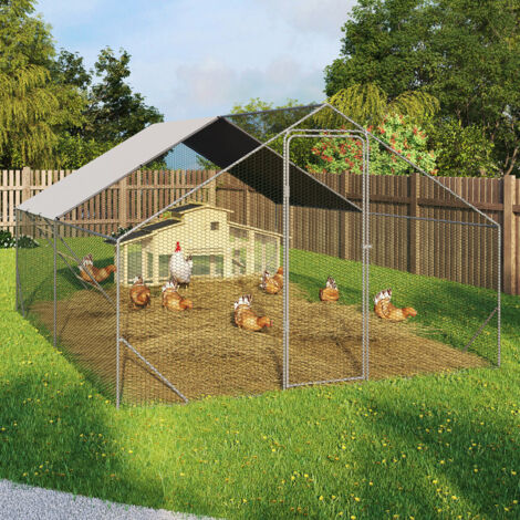 Gallinero 12 m² 4x3 M con gran percha 4 niveles en acero galvanizado madera (1/5)
